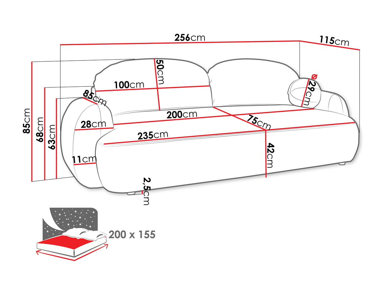 Kanapéágy Kanapa MAYO, Szín: Now Or Never 83