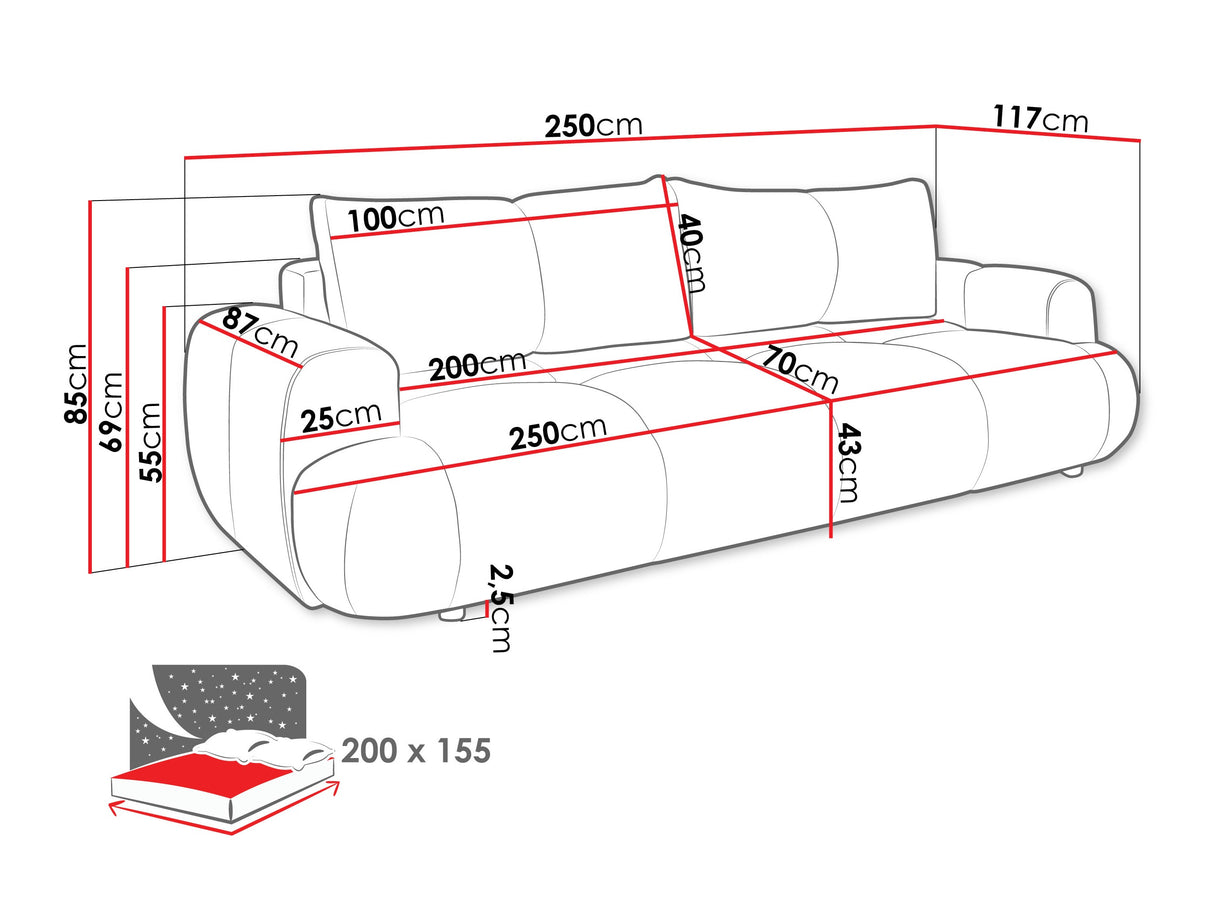 Kanapéágy Kanapa MITTO, Szín: Now Or Never 03