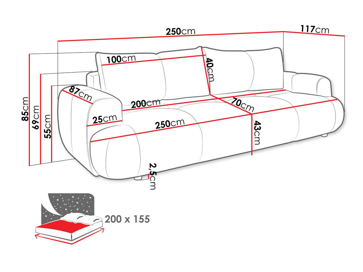 Kanapéágy Kanapa MITTO, Szín: Now Or Never 06