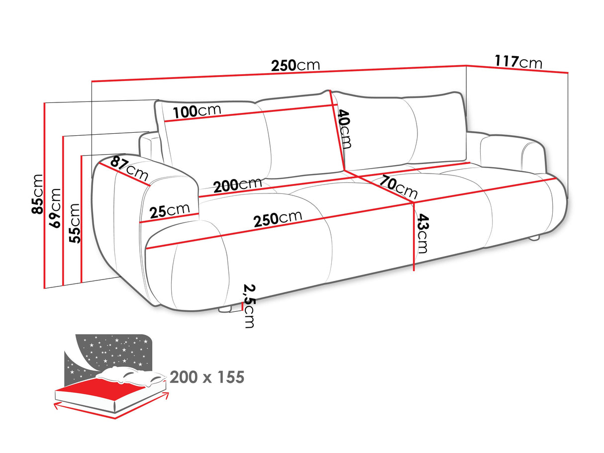 Kanapéágy Kanapa MITTO, Szín: Now Or Never 92
