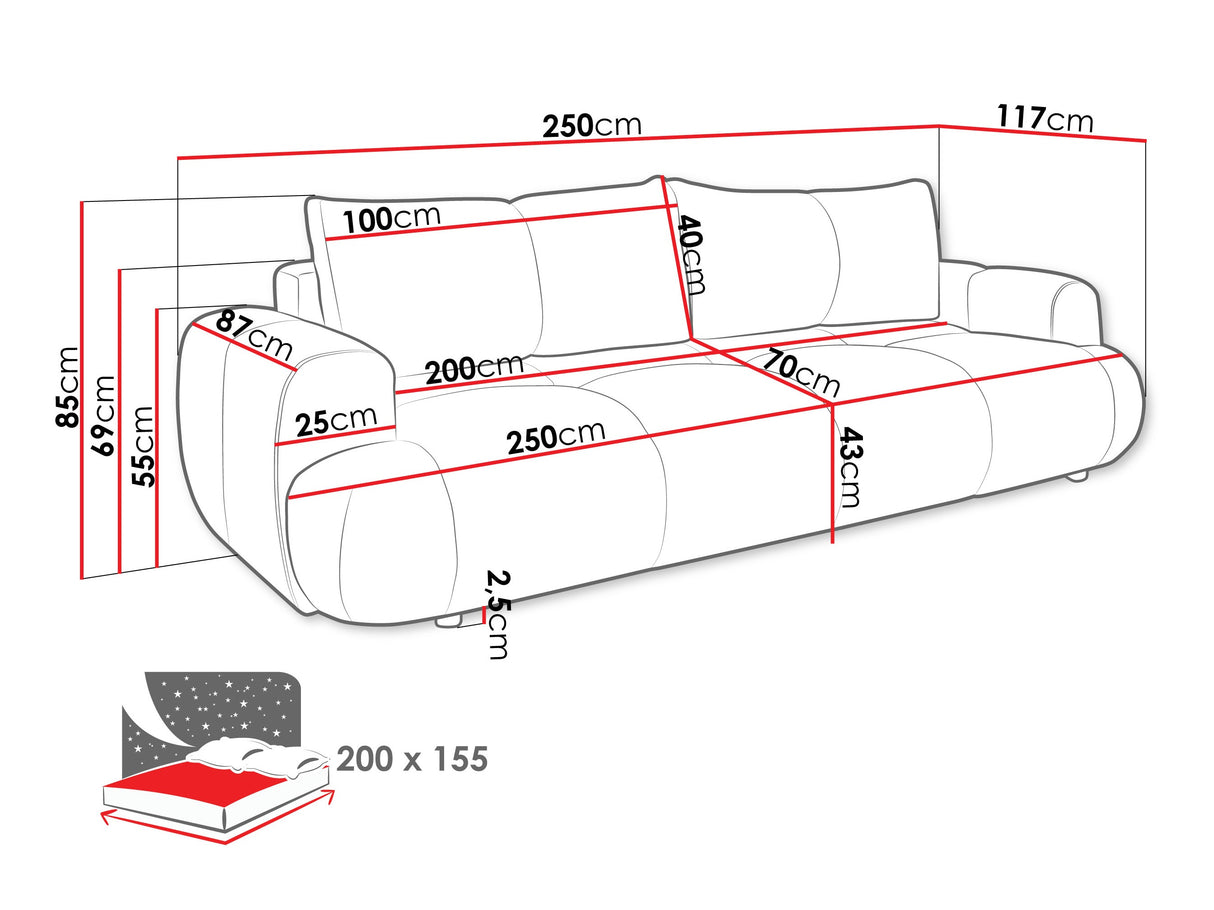 Kanapéágy Kanapa MITTO, Szín: Now Or Never 18