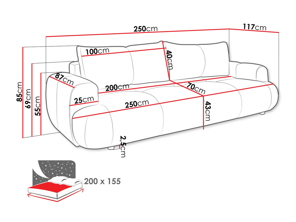 Kanapéágy Kanapa MITTO, Szín: Now Or Never 83