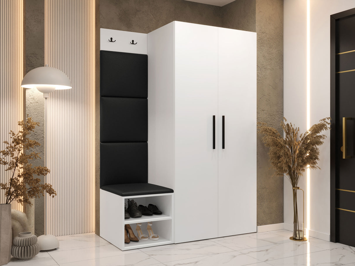 Előszoba garnitúra Garderoba MEDI IV, Keret színe: Fehér, Puha falpanel színe: Soft 011