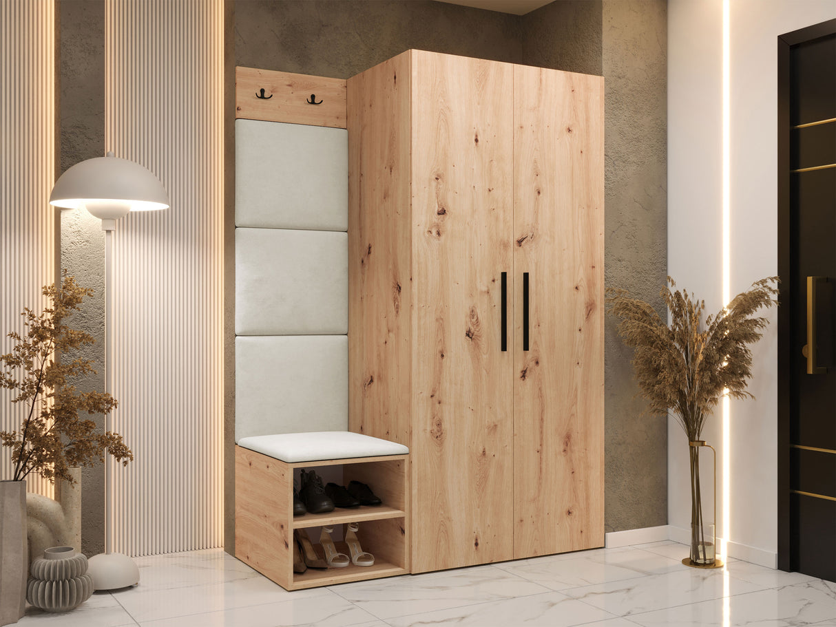 Előszoba garnitúra Garderoba MEDI IV, Keret színe: Artisan tölgy, Puha falpanel színe: Manila 02