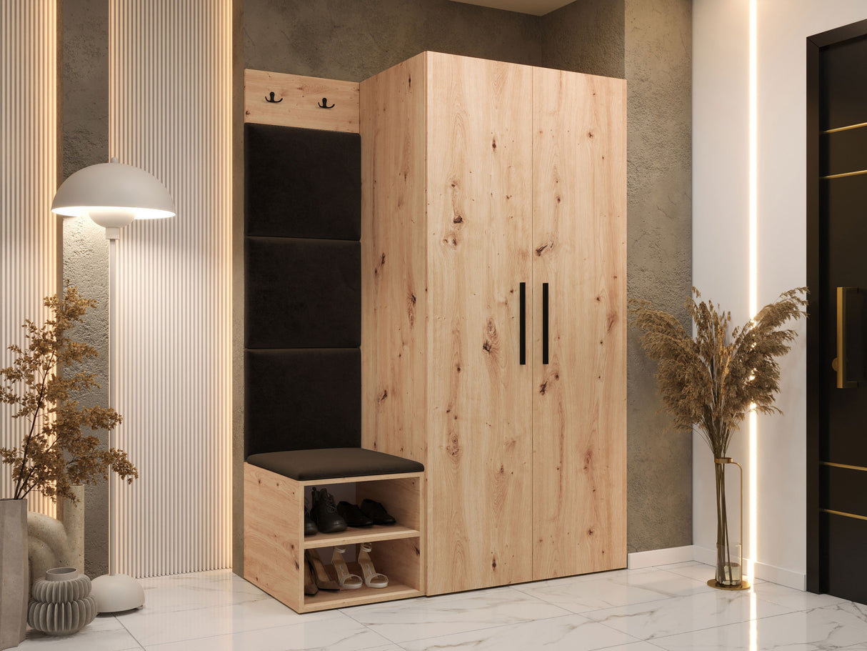 Előszoba garnitúra Garderoba MEDI IV, Keret színe: Artisan tölgy, Puha falpanel színe: Manila 04