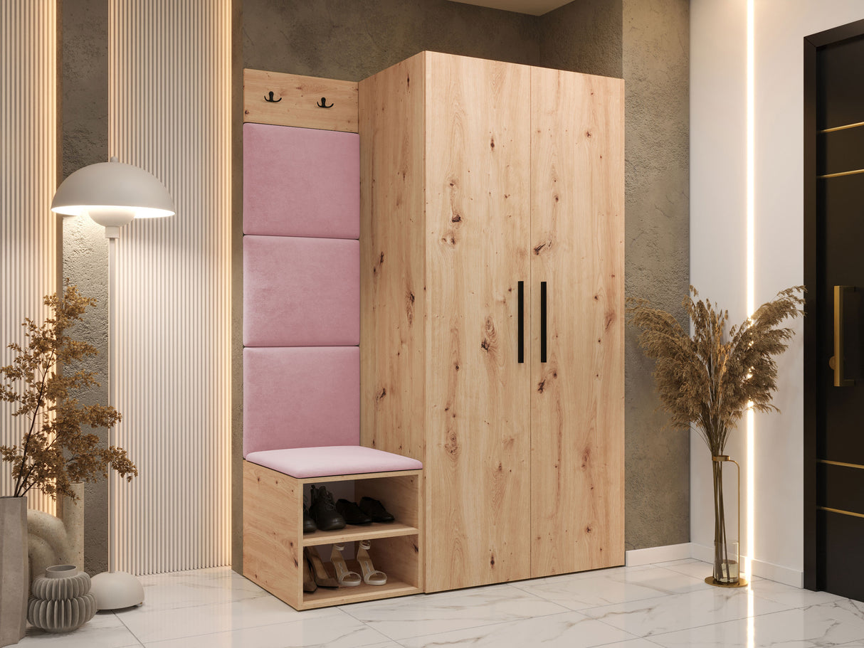 Előszoba garnitúra Garderoba MEDI IV, Keret színe: Artisan tölgy, Puha falpanel színe: Manila 09