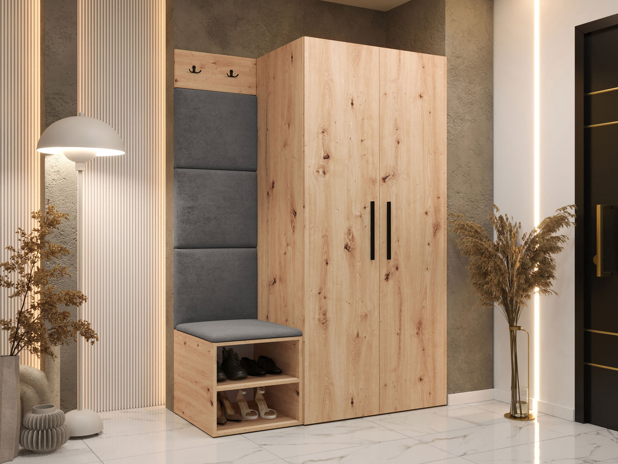 Előszoba garnitúra Garderoba MEDI IV, Keret színe: Artisan tölgy, Puha falpanel színe: Manila 16