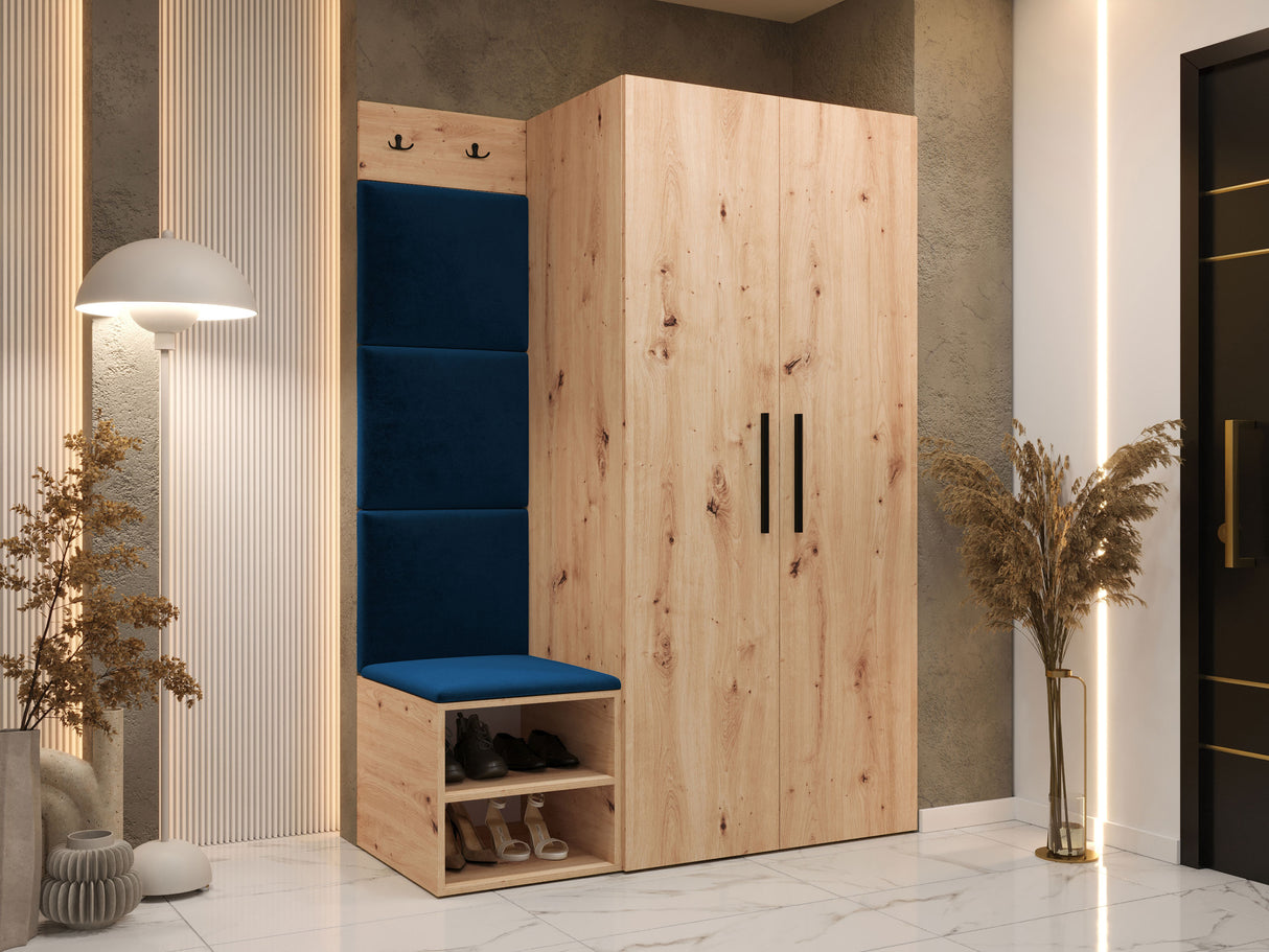 Előszoba garnitúra Garderoba MEDI IV, Keret színe: Artisan tölgy, Puha falpanel színe: Manila 26