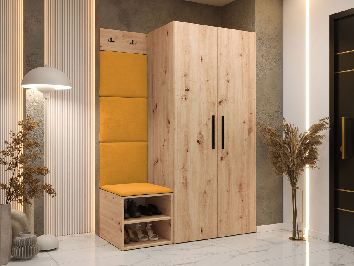 Előszoba garnitúra Garderoba MEDI IV, Keret színe: Artisan tölgy, Puha falpanel színe: Manila 32