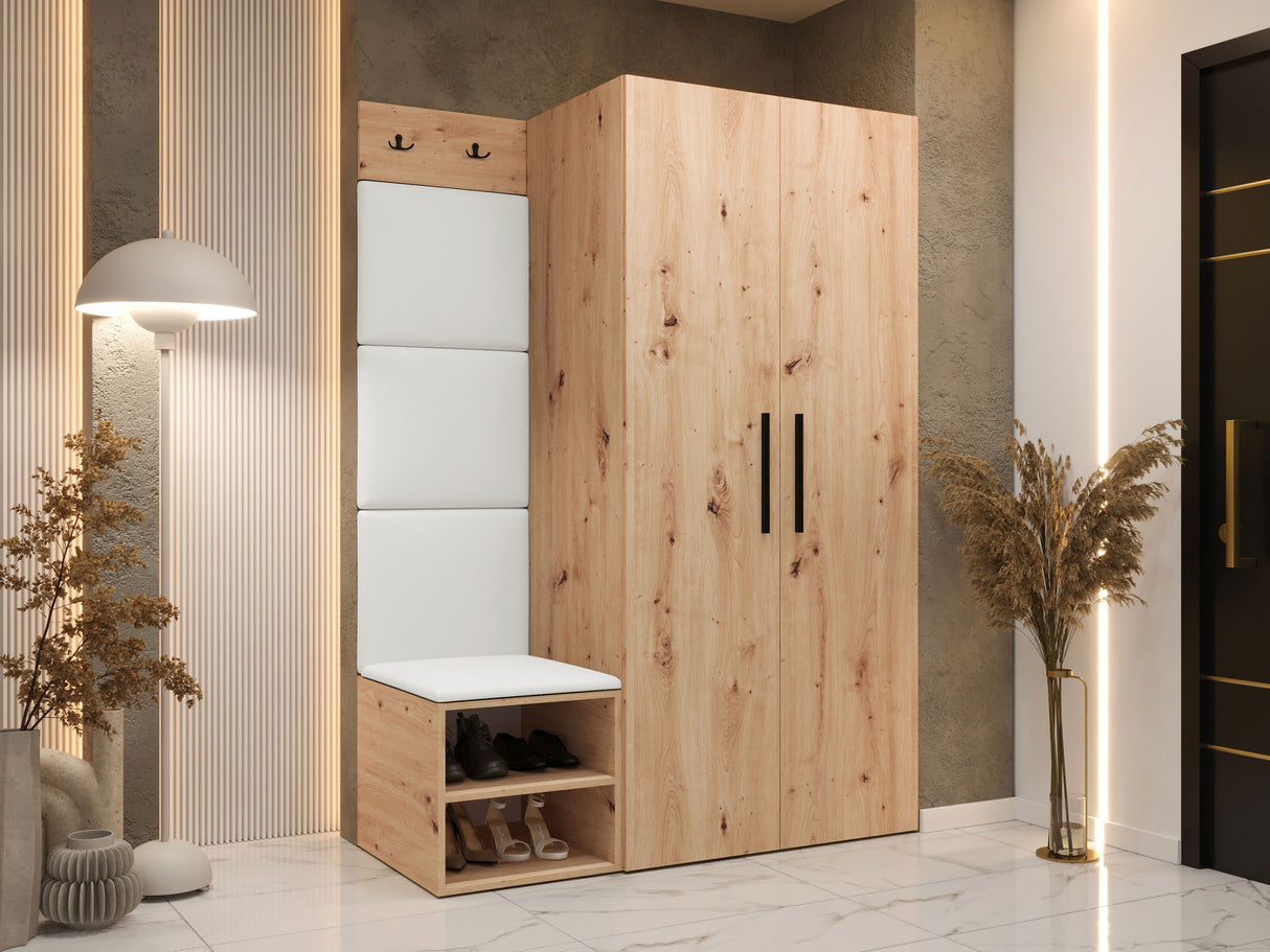 Előszoba garnitúra Garderoba MEDI IV, Keret színe: Artisan tölgy, Puha falpanel színe: Soft 017