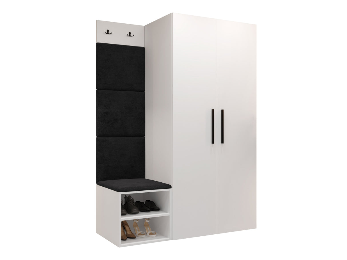 Előszoba garnitúra Garderoba MEDI IV, Keret színe: Fehér, Puha falpanel színe: Manila 18