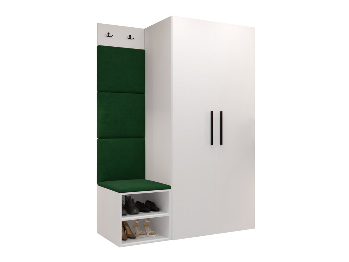 Előszoba garnitúra Garderoba MEDI IV, Keret színe: Fehér, Puha falpanel színe: Manila 35