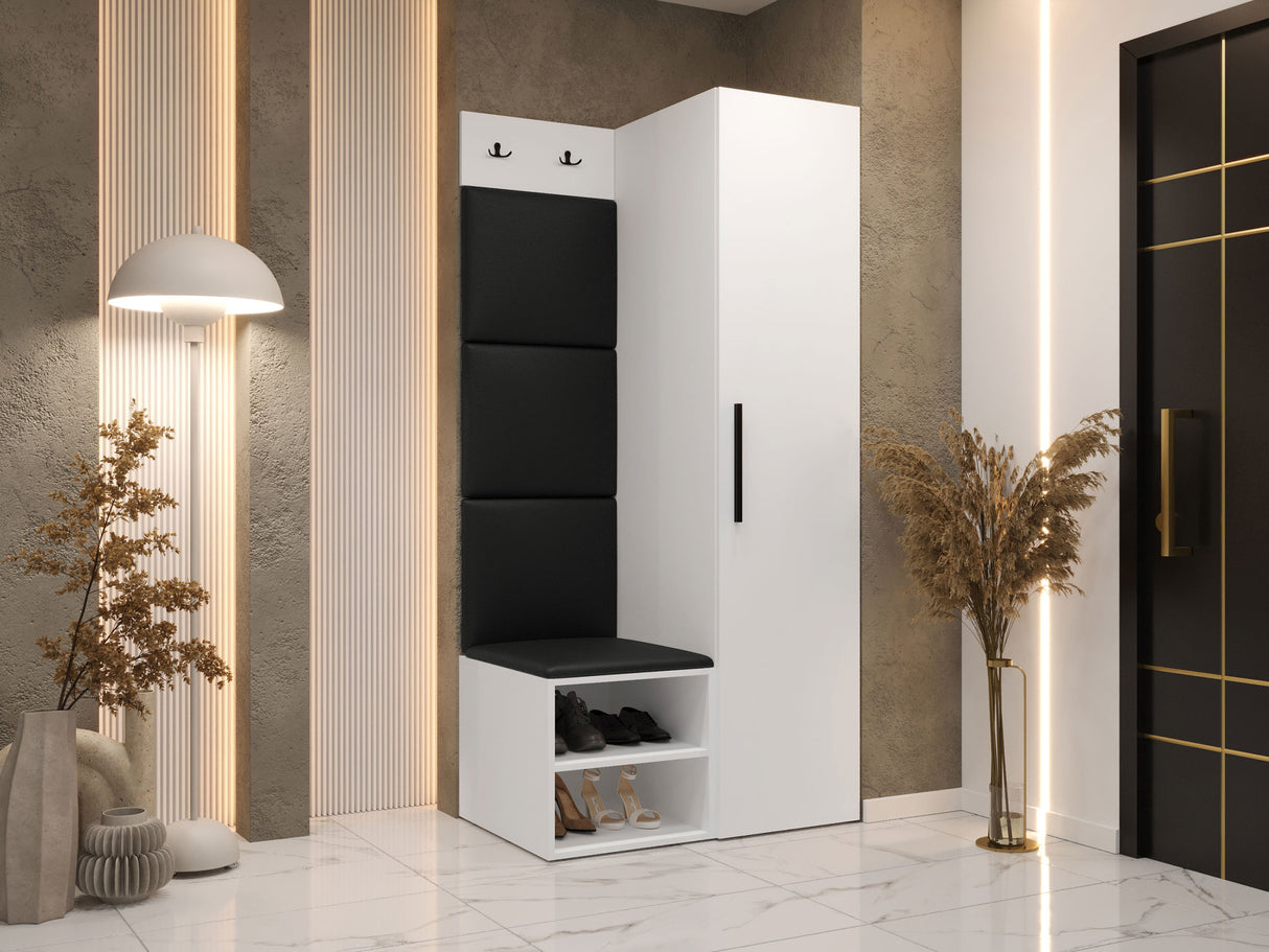 Előszoba garnitúra Garderoba MEDI III, Keret színe: Fehér, Puha falpanel színe: Soft 011