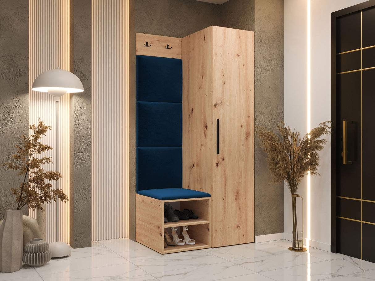 Előszoba garnitúra Garderoba MEDI III, Keret színe: Artisan tölgy, Puha falpanel színe: Manila 26