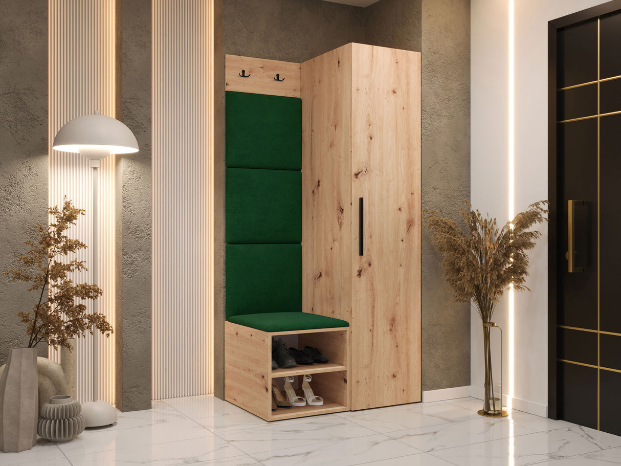 Előszoba garnitúra Garderoba MEDI III, Keret színe: Artisan tölgy, Puha falpanel színe: Manila 35