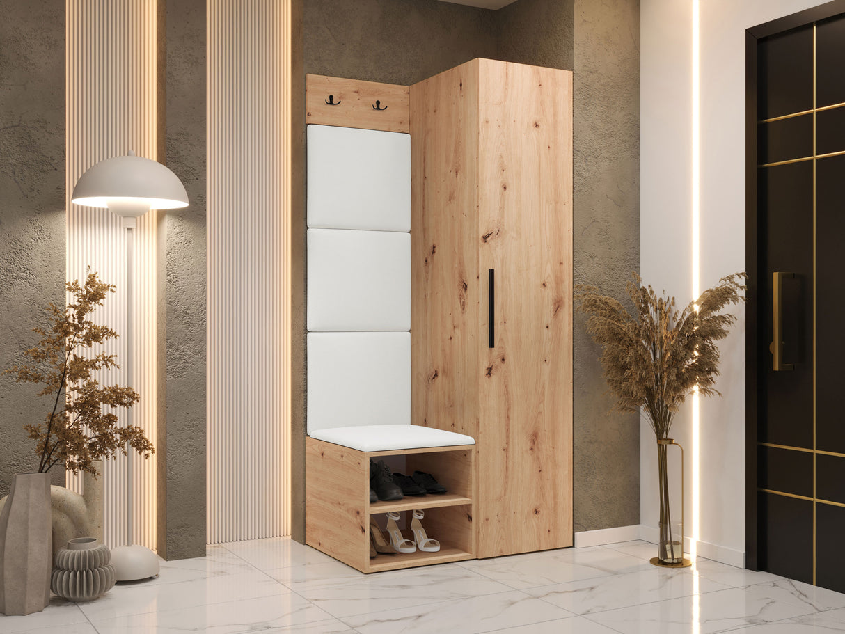 Előszoba garnitúra Garderoba MEDI III, Keret színe: Artisan tölgy, Puha falpanel színe: Soft 017