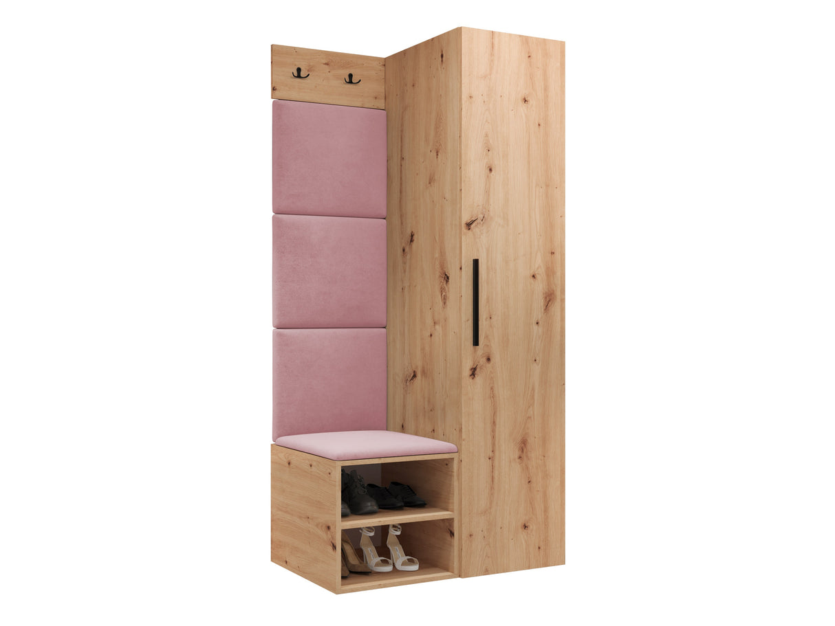 Előszoba garnitúra Garderoba MEDI III, Keret színe: Artisan tölgy, Puha falpanel színe: Manila 09