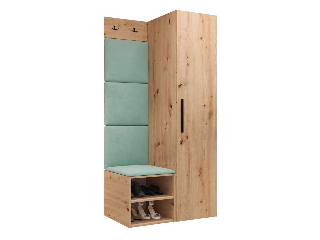 Előszoba garnitúra Garderoba MEDI III, Keret színe: Artisan tölgy, Puha falpanel színe: Manila 11