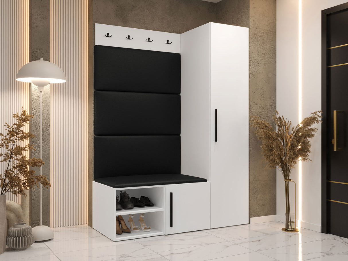 Előszoba garnitúra Garderoba MEDI II, Keret színe: Fehér, Puha falpanel színe: Soft 011