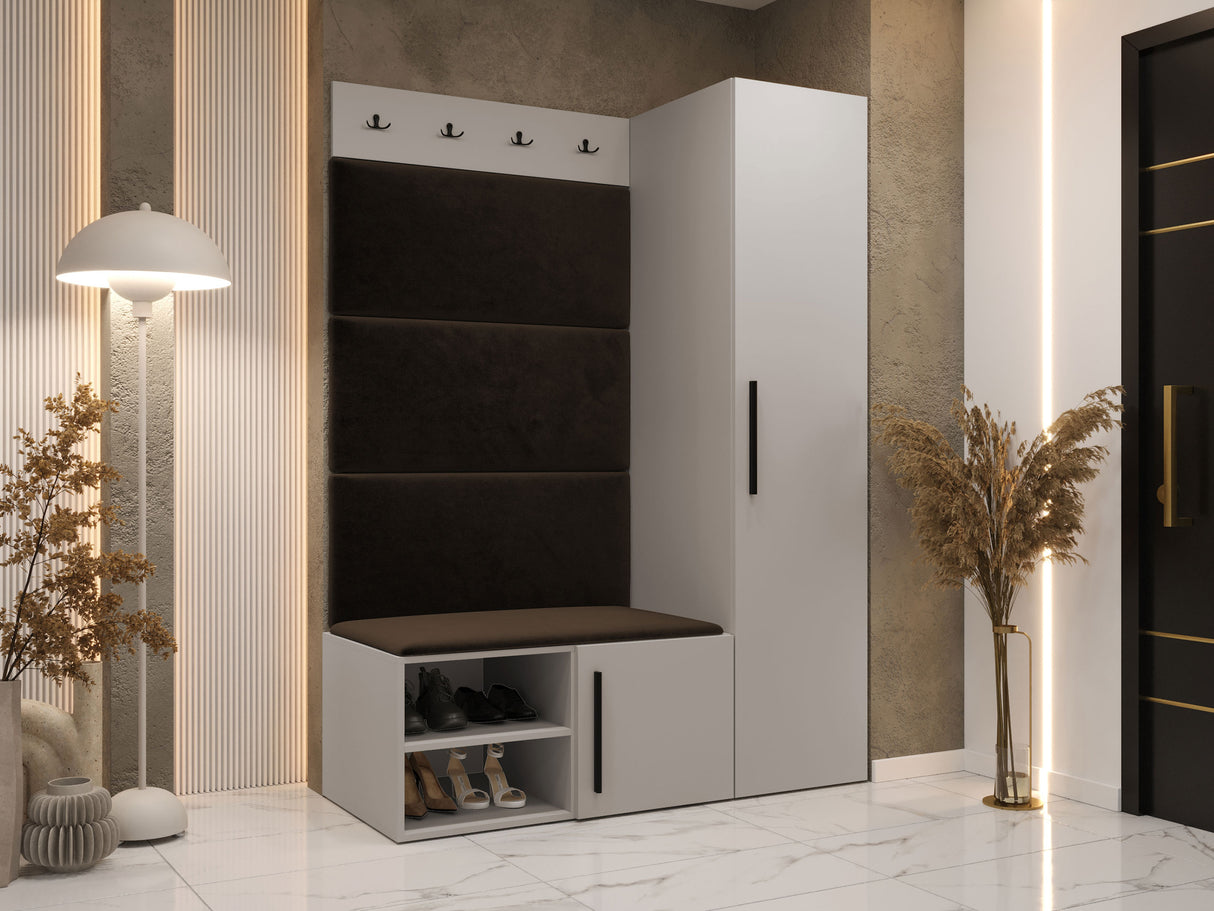 Előszoba garnitúra Garderoba MEDI II, Keret színe: Kasmír, Puha falpanel színe: Manila 04