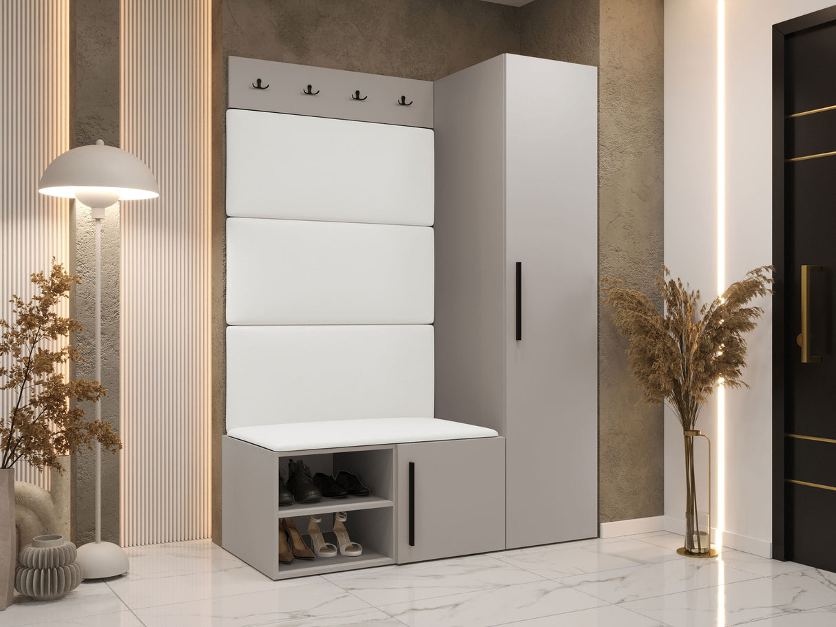 Előszoba garnitúra Garderoba MEDI II, Keret színe: Kasmír, Puha falpanel színe: Soft 017