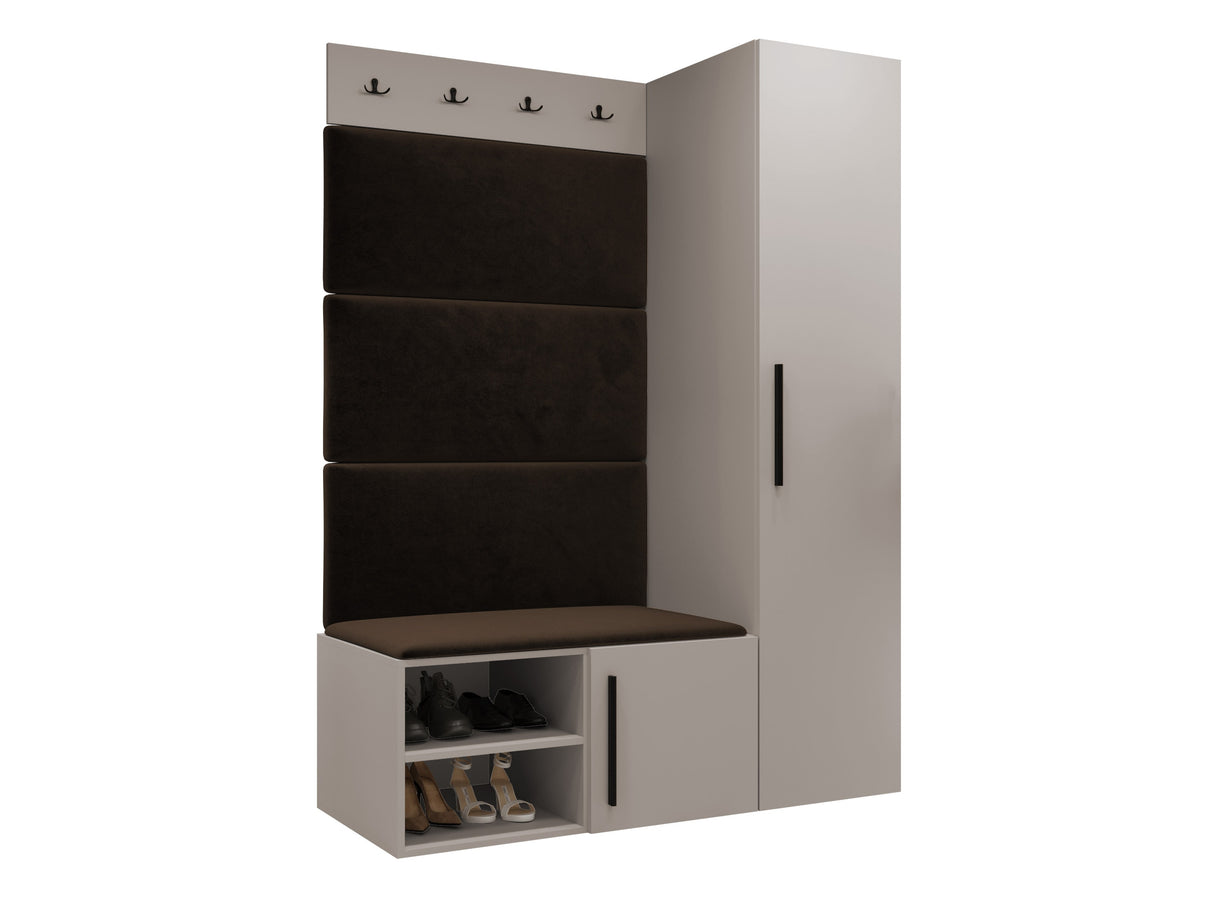 Előszoba garnitúra Garderoba MEDI II, Keret színe: Kasmír, Puha falpanel színe: Manila 04