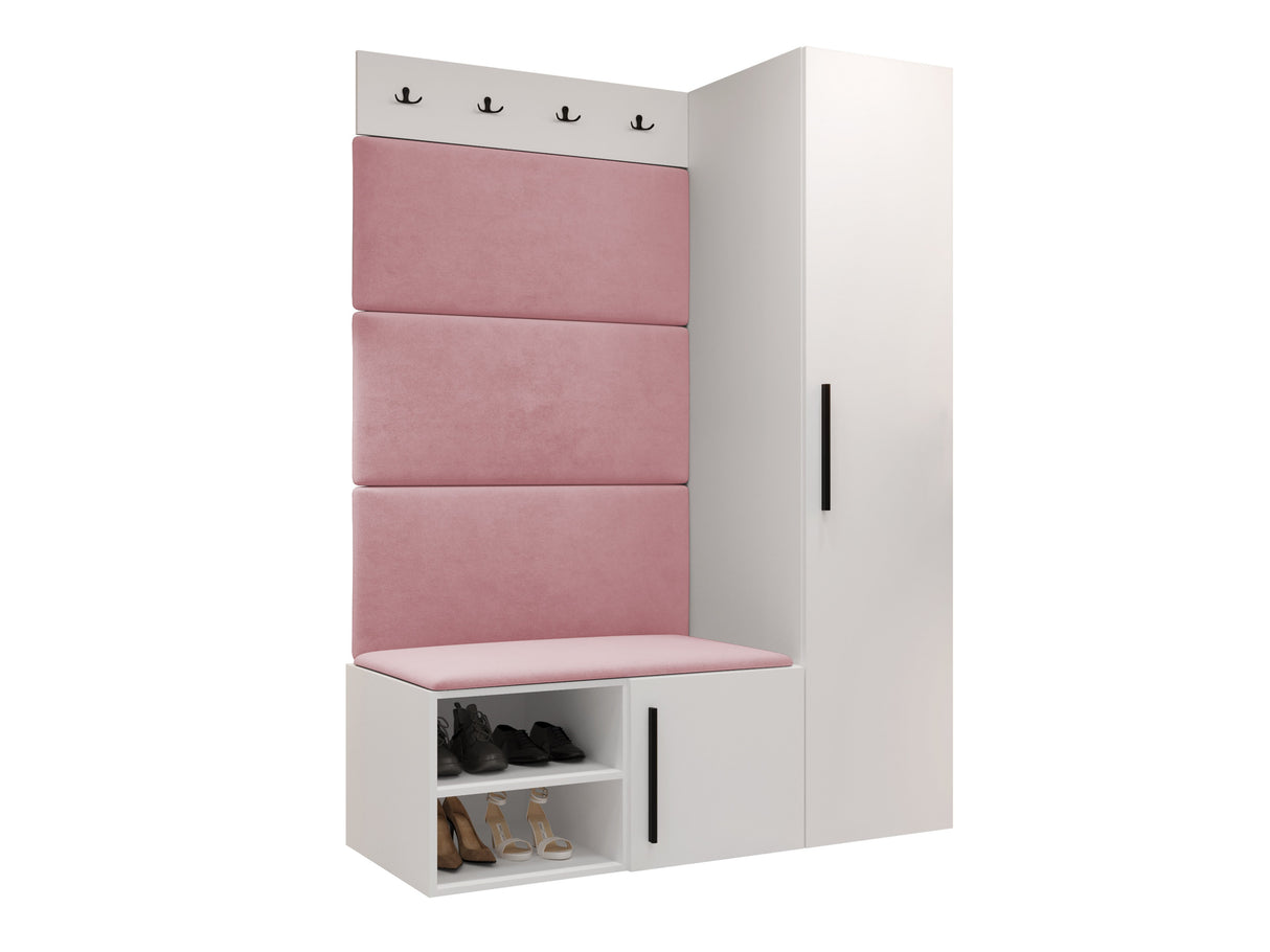 Előszoba garnitúra Garderoba MEDI II, Keret színe: Fehér, Puha falpanel színe: Manila 09