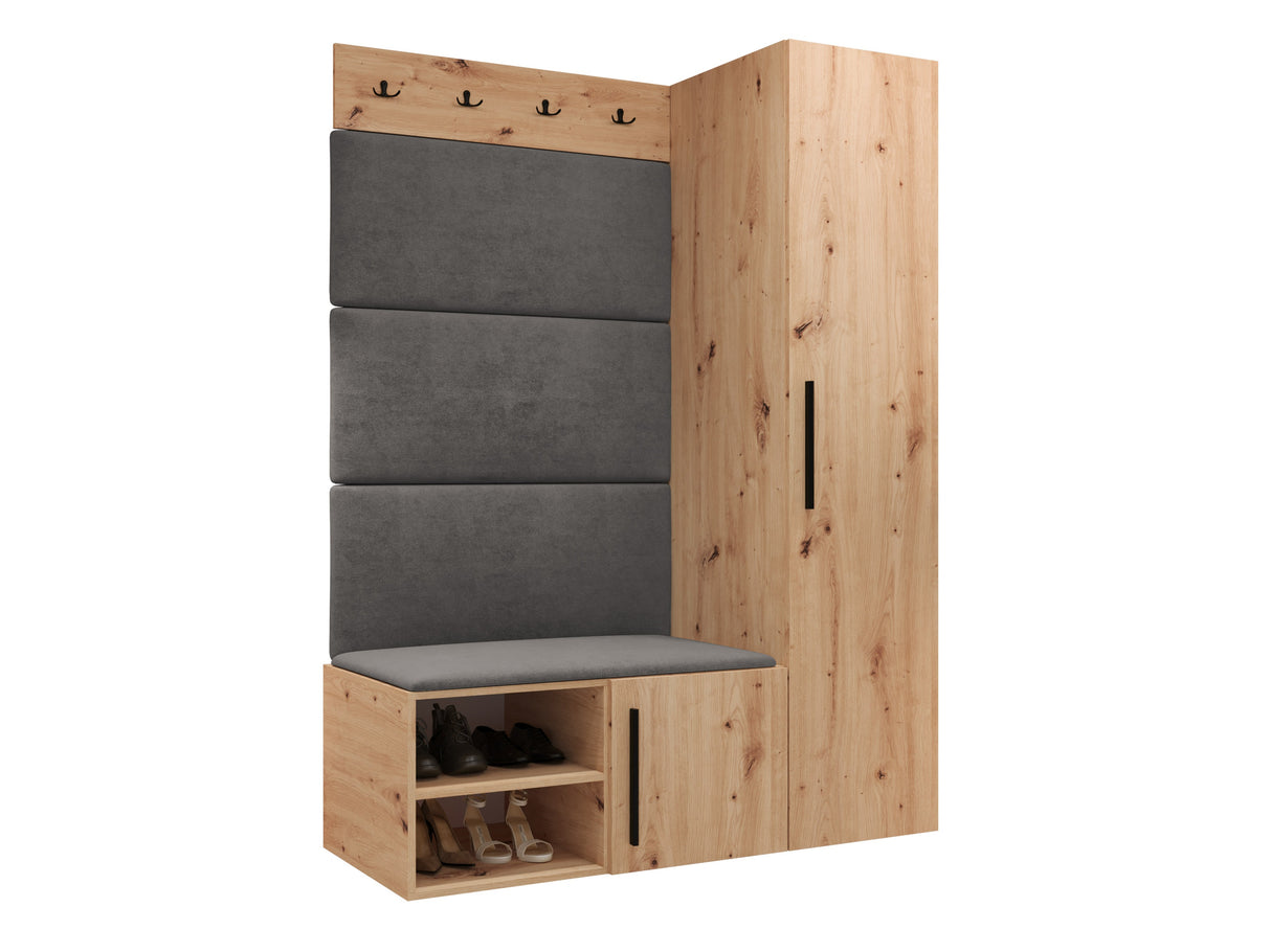 Előszoba garnitúra Garderoba MEDI II, Keret színe: Artisan tölgy, Puha falpanel színe: Manila 16