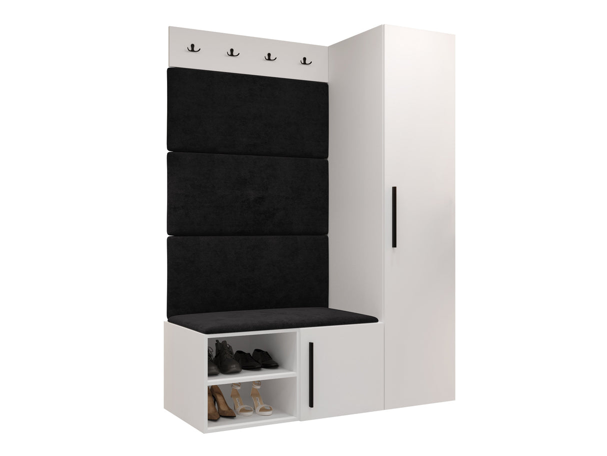 Előszoba garnitúra Garderoba MEDI II, Keret színe: Fehér, Puha falpanel színe: Manila 18