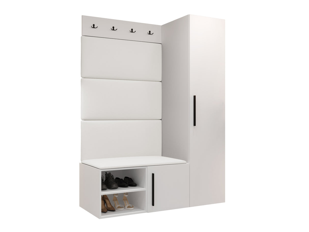 Előszoba garnitúra Garderoba MEDI II, Keret színe: Fehér, Puha falpanel színe: Soft 017