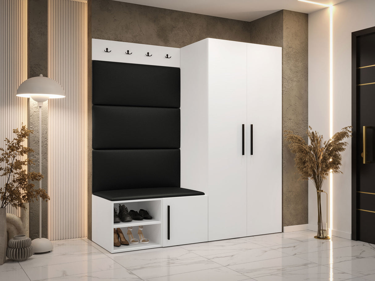 Előszoba garnitúra Garderoba MEDI I, Keret színe: Fehér, Puha falpanel színe: Soft 011