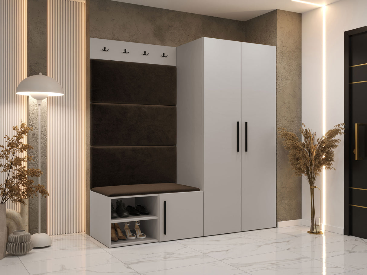 Előszoba garnitúra Garderoba MEDI I, Keret színe: Kasmír, Puha falpanel színe: Manila 04