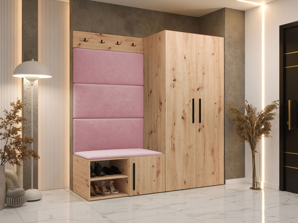 Előszoba garnitúra Garderoba MEDI I, Keret színe: Artisan tölgy, Puha falpanel színe: Manila 09