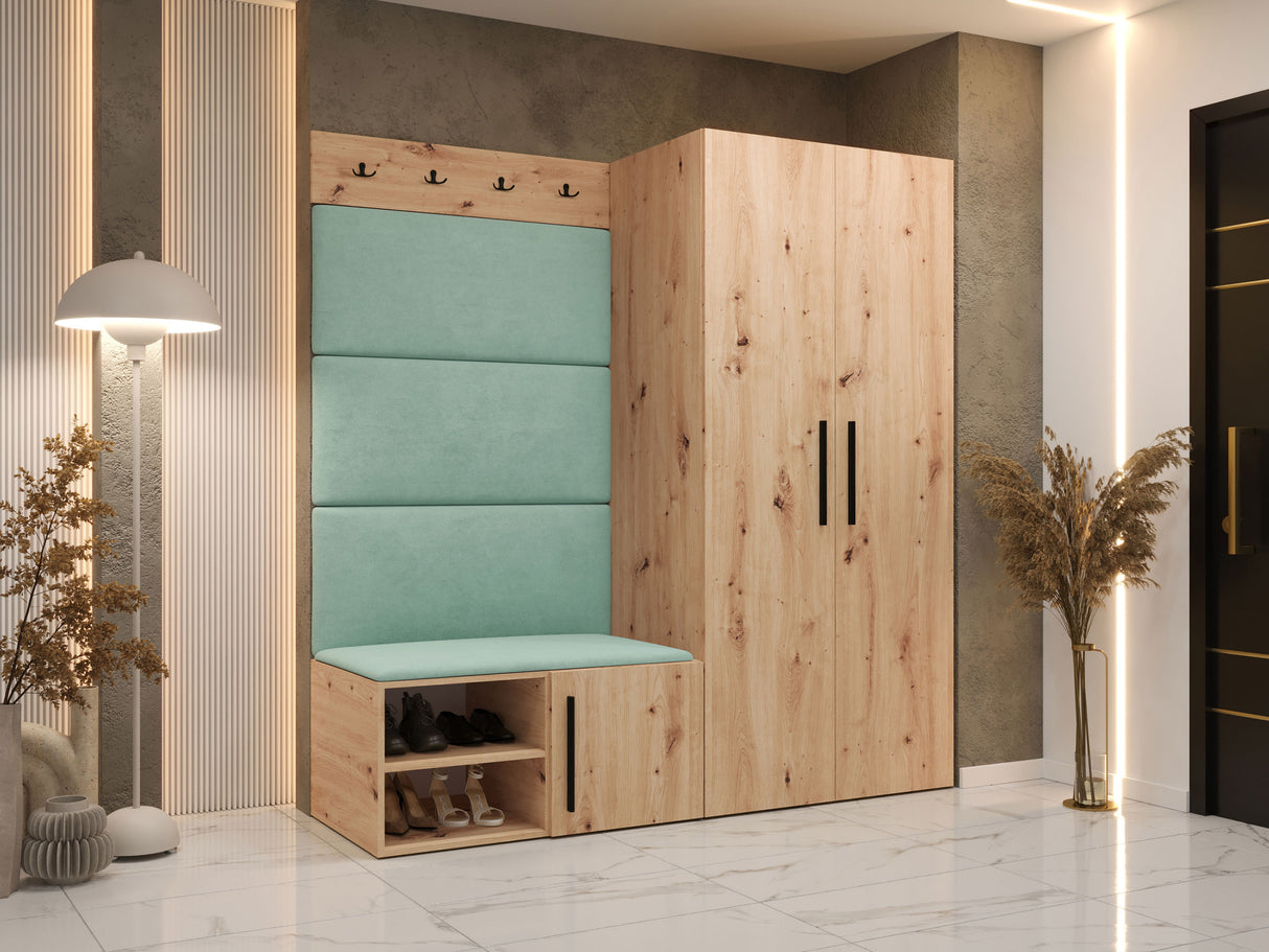 Előszoba garnitúra Garderoba MEDI I, Keret színe: Artisan tölgy, Puha falpanel színe: Manila 11