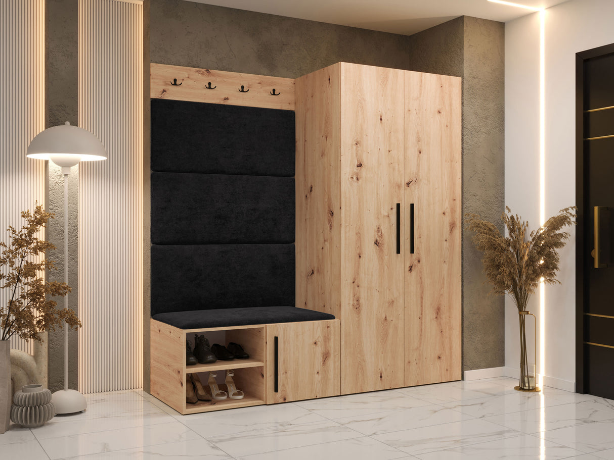 Előszoba garnitúra Garderoba MEDI I, Keret színe: Artisan tölgy, Puha falpanel színe: Manila 18