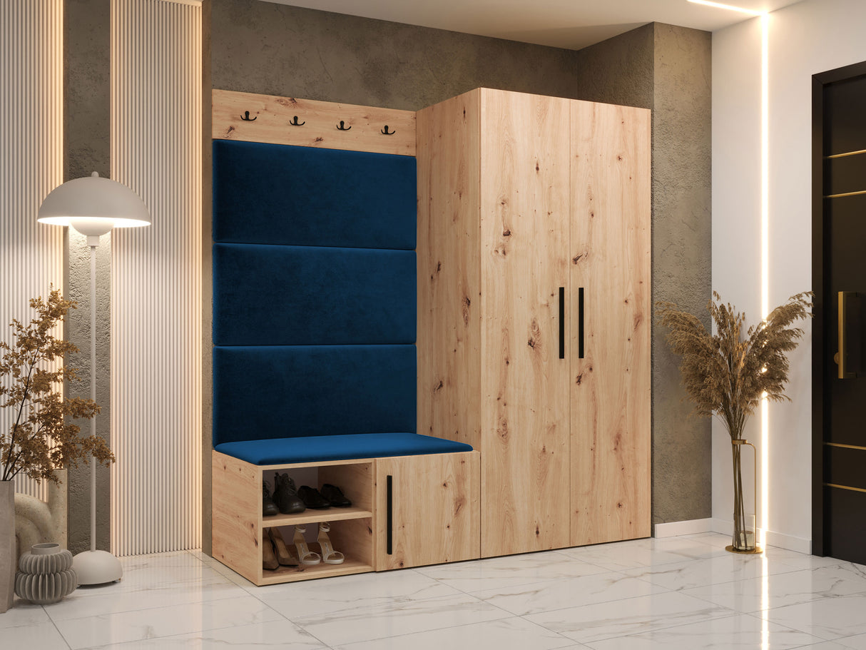 Előszoba garnitúra Garderoba MEDI I, Keret színe: Artisan tölgy, Puha falpanel színe: Manila 26