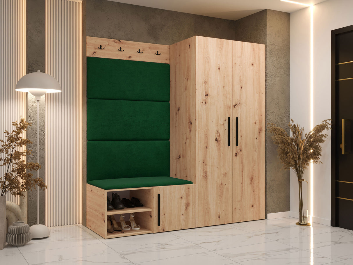 Előszoba garnitúra Garderoba MEDI I, Keret színe: Artisan tölgy, Puha falpanel színe: Manila 35