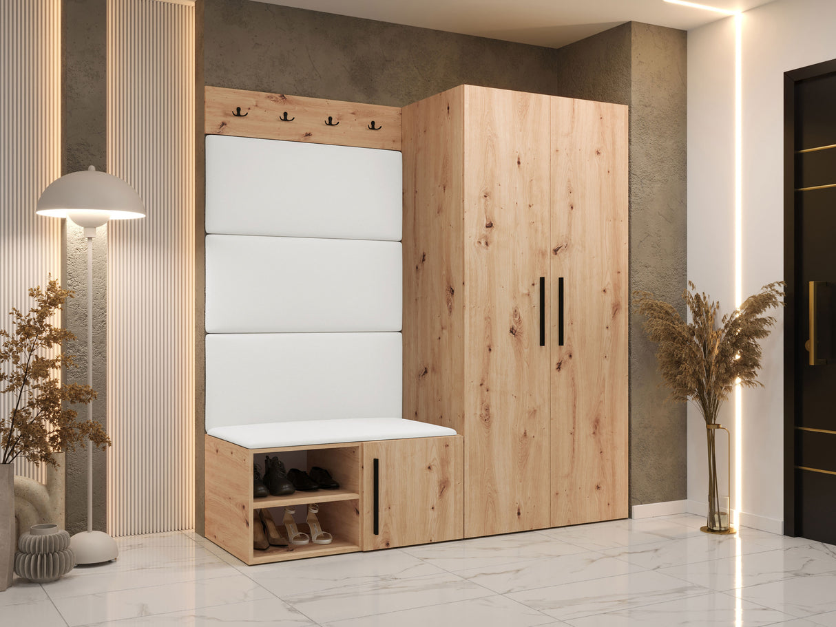 Előszoba garnitúra Garderoba MEDI I, Keret színe: Artisan tölgy, Puha falpanel színe: Soft 017