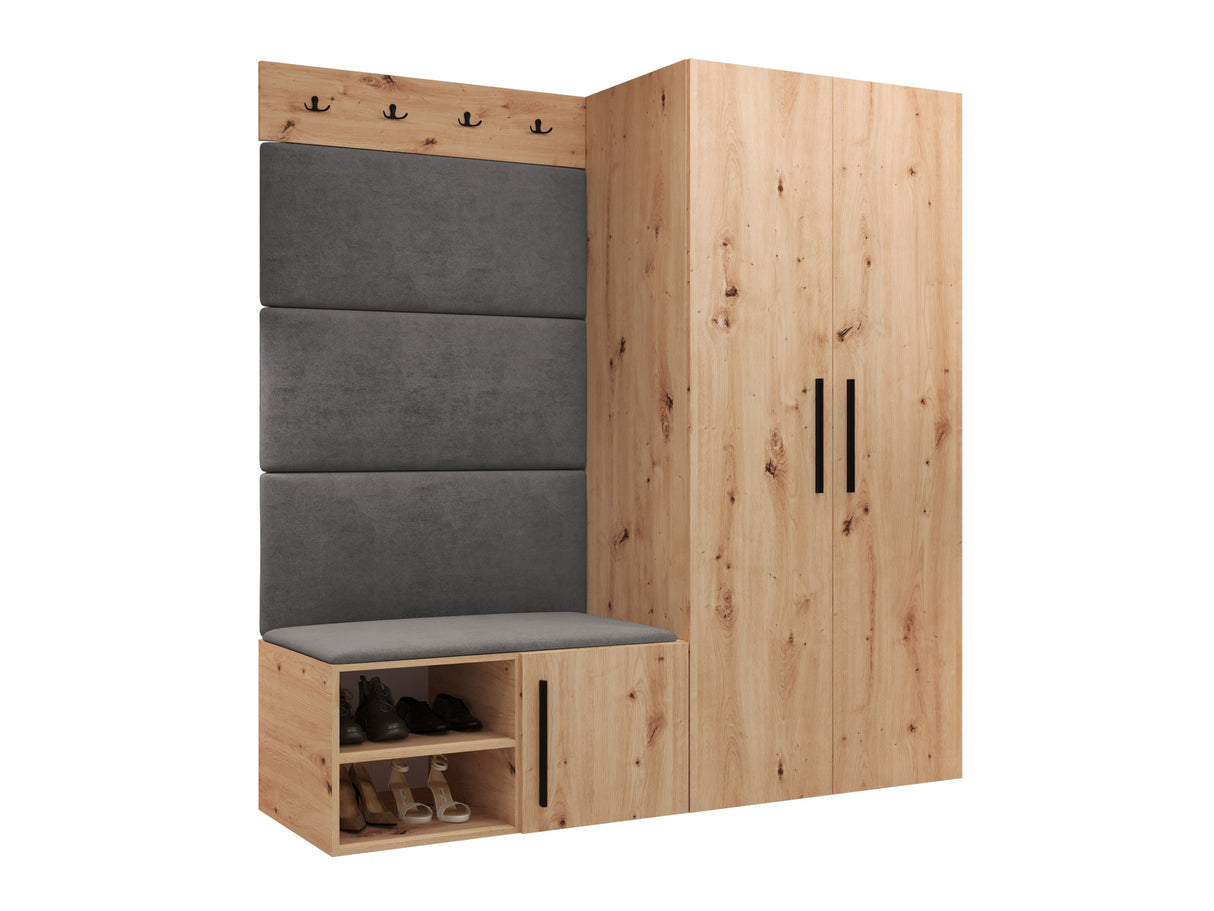 Előszoba garnitúra Garderoba MEDI I, Keret színe: Artisan tölgy, Puha falpanel színe: Manila 16