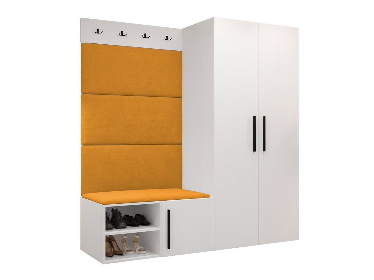 Előszoba garnitúra Garderoba MEDI I, Keret színe: Fehér, Puha falpanel színe: Manila 32