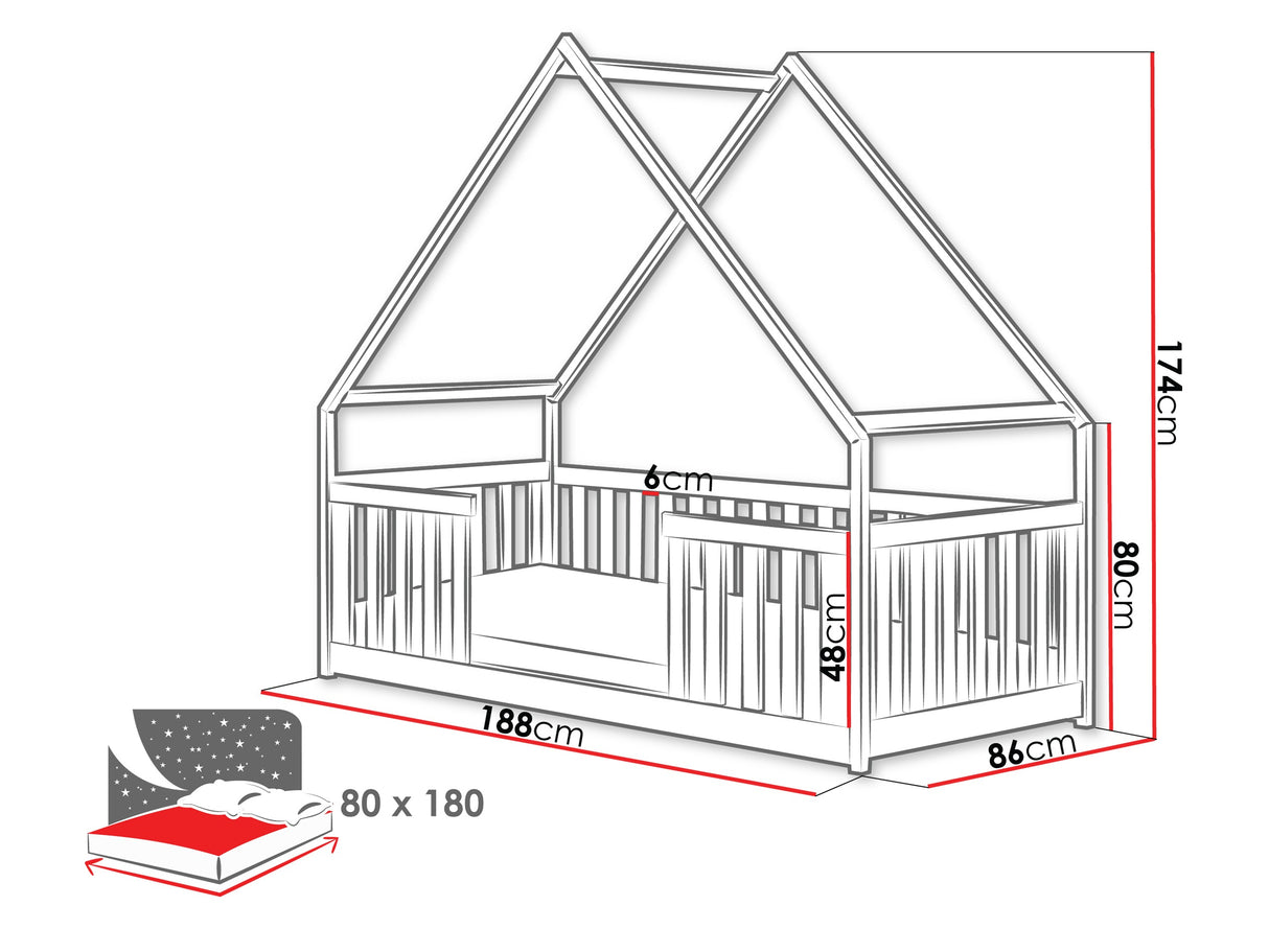 Ágy Łóżko BEE, Szín: Kasmír, Alvó felület mérete: 80 x 180 cm