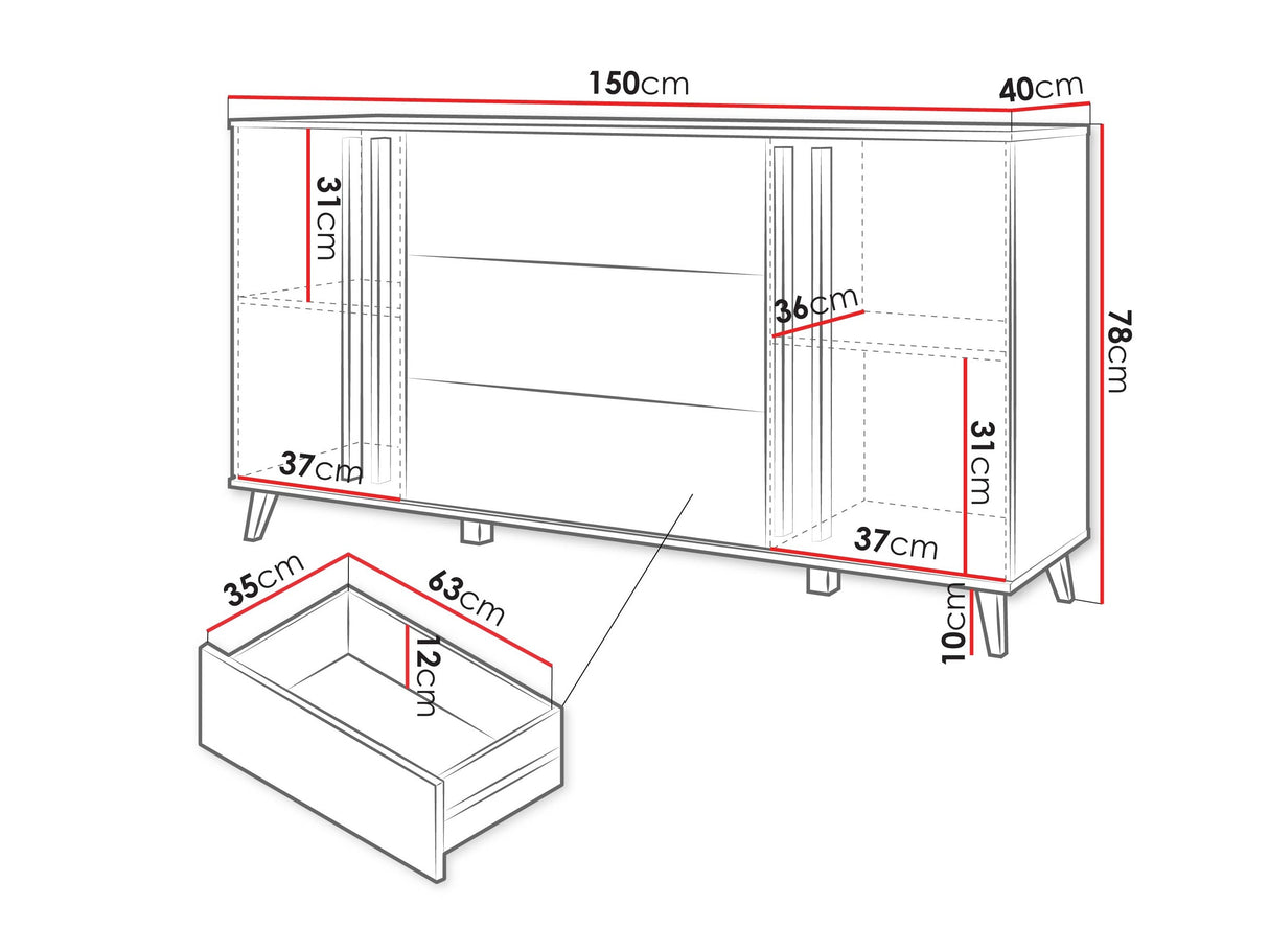 Komód Komoda HELSINKI 150, Szín: Kasmír