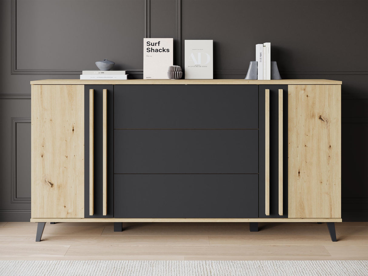 Komód Komoda HELSINKI 150, Szín: Artisan tölgy + Grafit