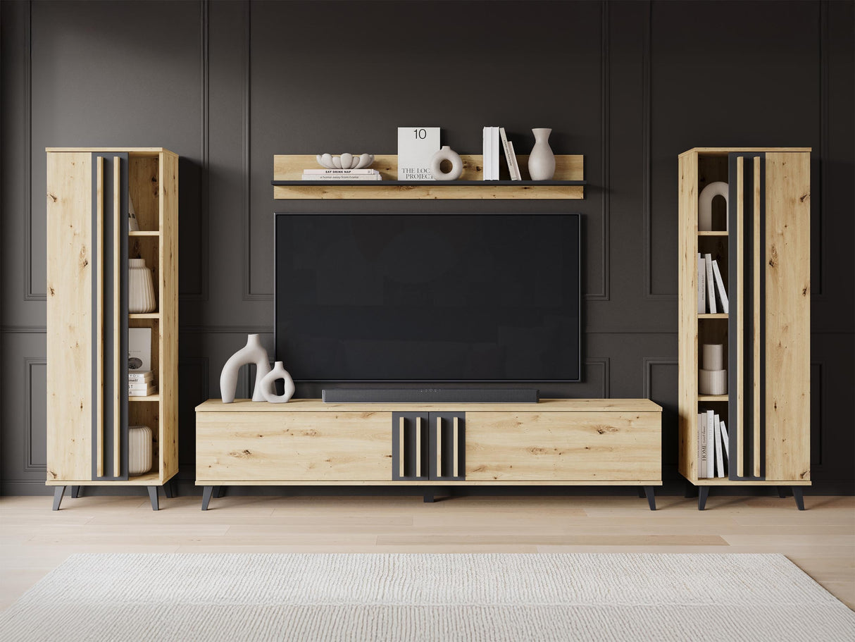 Nappali szett HELSINKI I, Szín: Artisan tölgy + Grafit