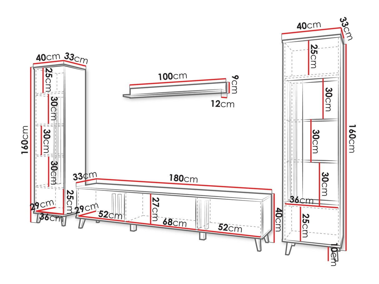 Nappali szett HELSINKI II, Szín: Kasmír, Led világítás: Igen