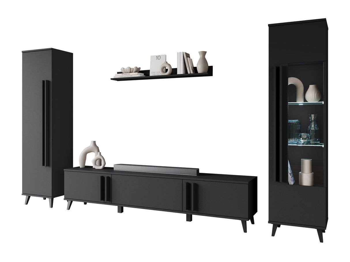 Nappali szett HELSINKI II, Szín: Grafit, Led világítás: Igen