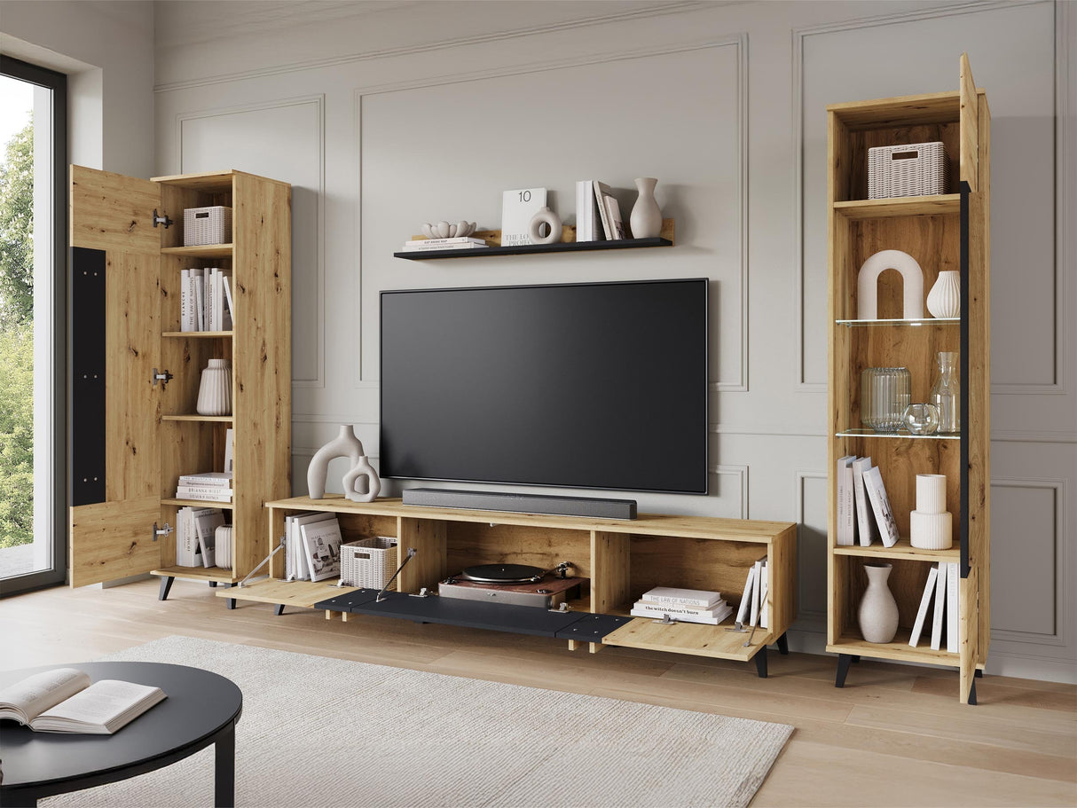 Nappali szett HELSINKI II, Szín: Grafit, Led világítás: Igen