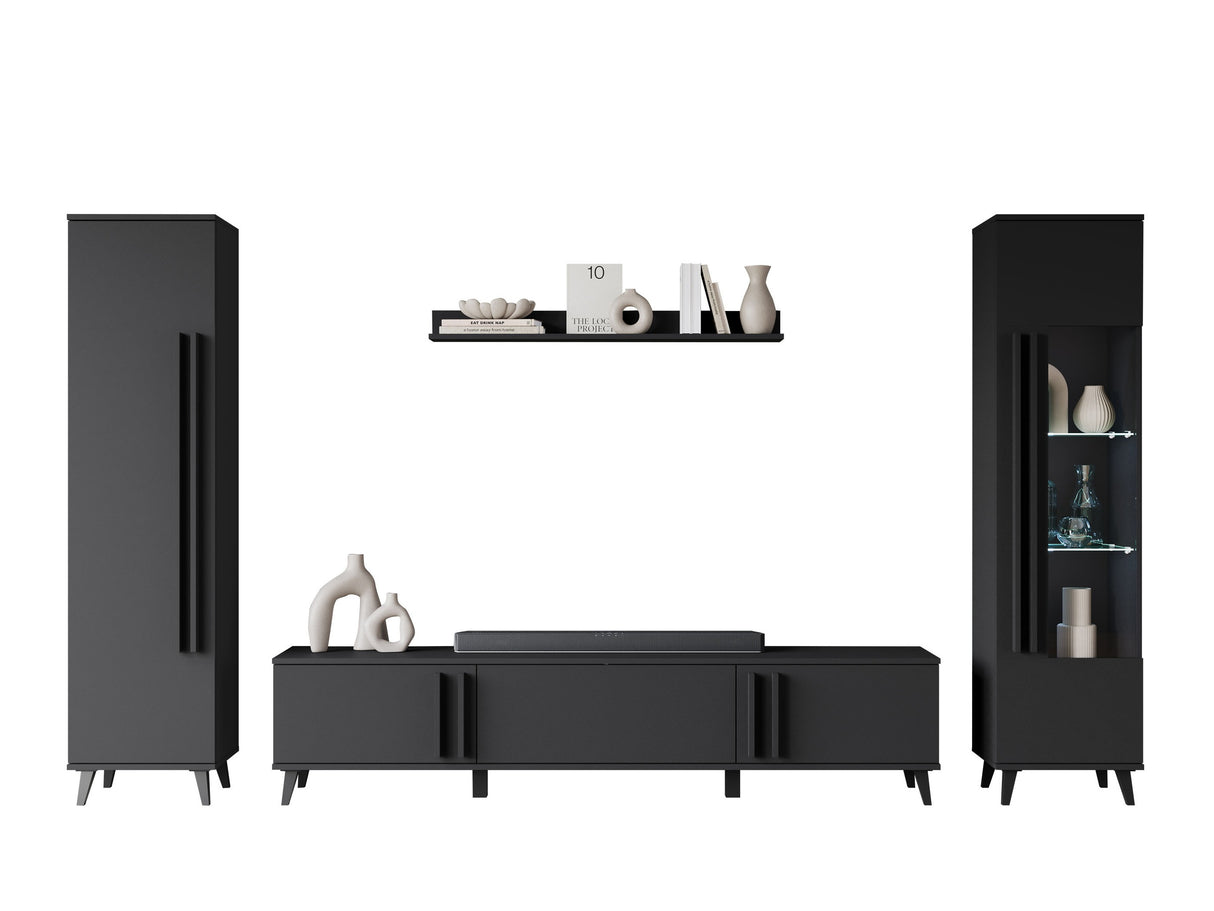 Nappali szett HELSINKI II, Szín: Grafit, Led világítás: Igen