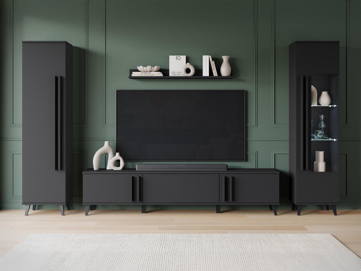 Nappali szett HELSINKI II, Szín: Grafit, Led világítás: Igen