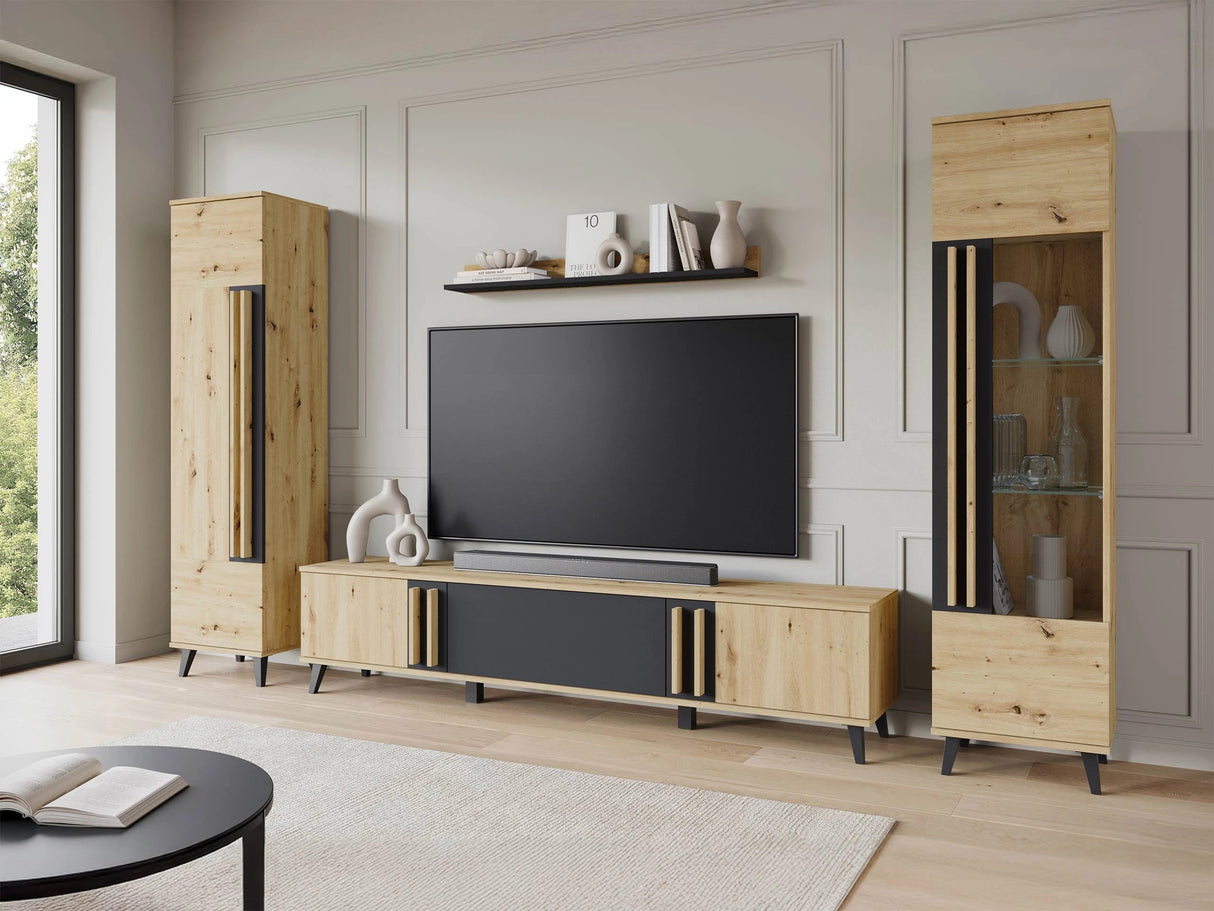 Nappali szett HELSINKI II, Szín: Artisan tölgy + Grafit, Led világítás: Nem